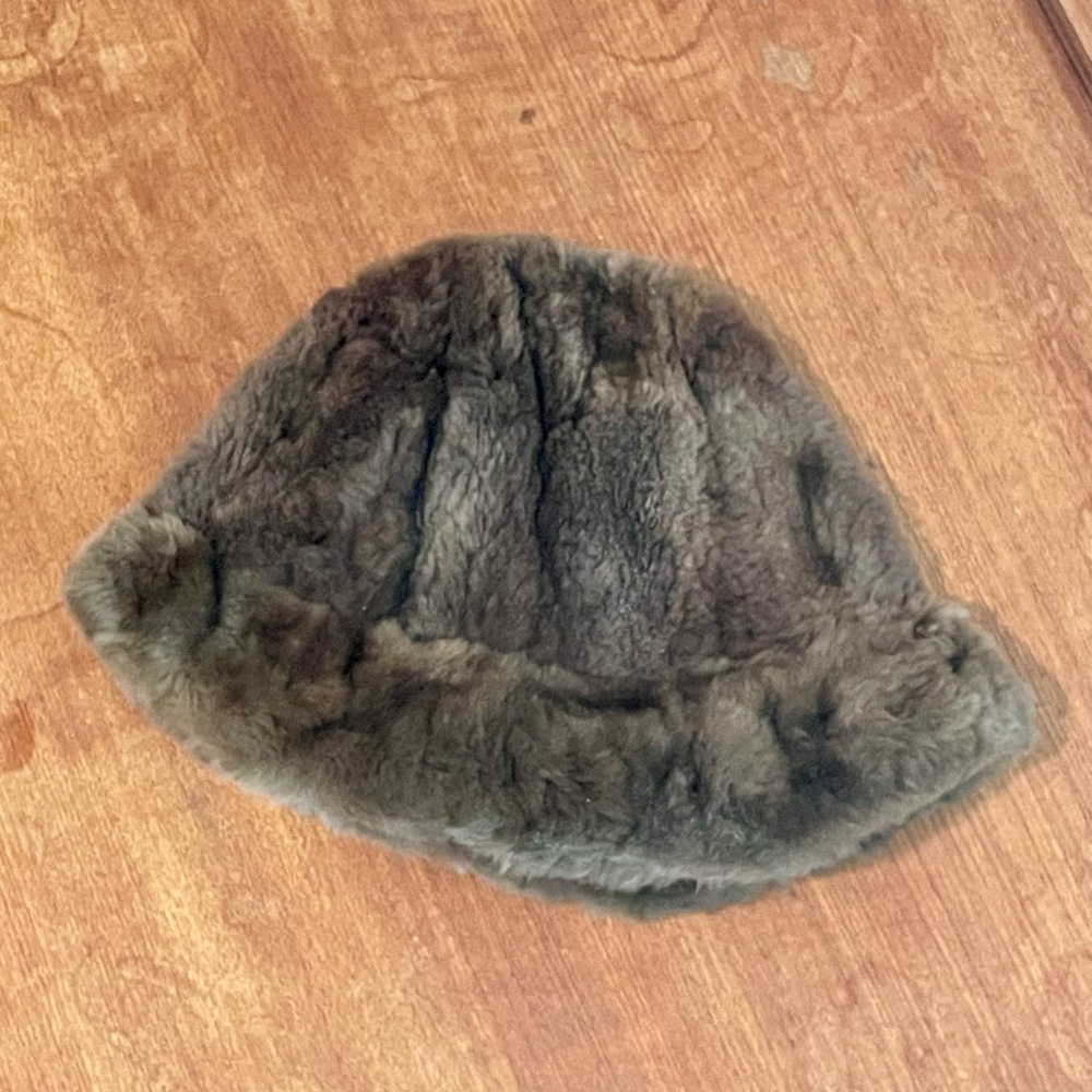Vintage Brown Real Fur Bucket Hat - Picture 9 of 13